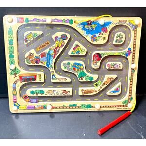 T.S. Shure Speedy Stanley Wooden Magnetic Maze car city maze